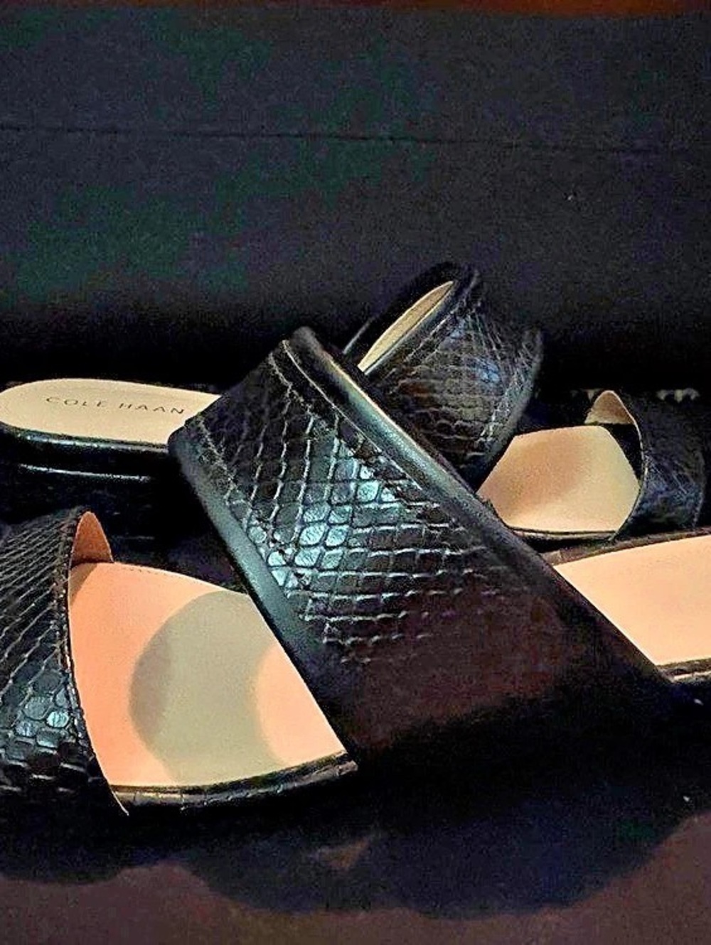 Cole Haan Double Band Slide Sandals Black